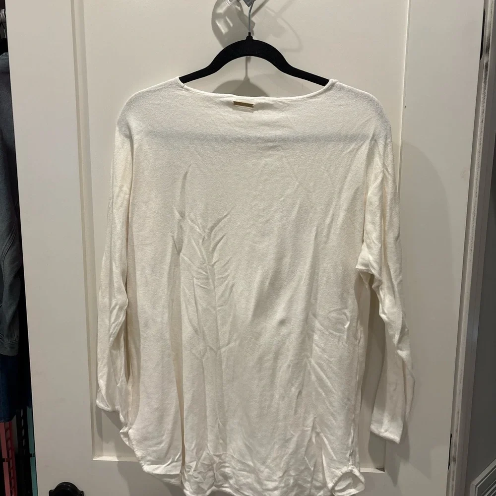 Michael Kors Cream Long Sleeve Crew Top